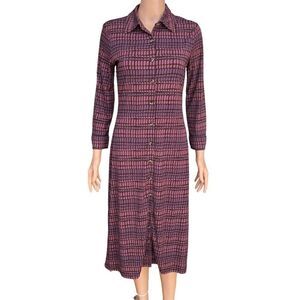 Isaac Mizrahi for Target Purples Geometric Button Dress Sz S